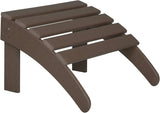 WO Home Furniture Adirondack Chair Outdoor Ottoman Set of 2 PCS Classic Patio Furniture (Dark Brown)-Allen Cozy Haven Store