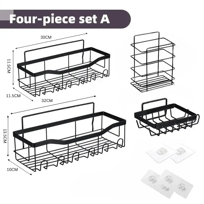Wall-Mounted Bathroom Shelves - No Holes Needed Allen Cozy Haven Store