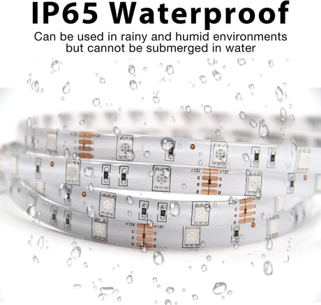 Waterproof LED Strip Lights for Bedroom and Outdoor Use- Ideal for Home, Party, and Holiday Decorations-Allen Cozy Haven Store