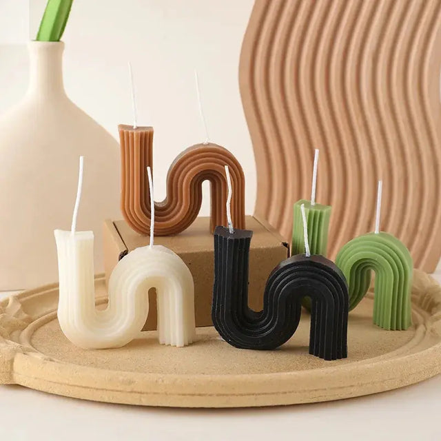 Wave Shaped Decorative Soy Candles Allen Cozy Haven Store