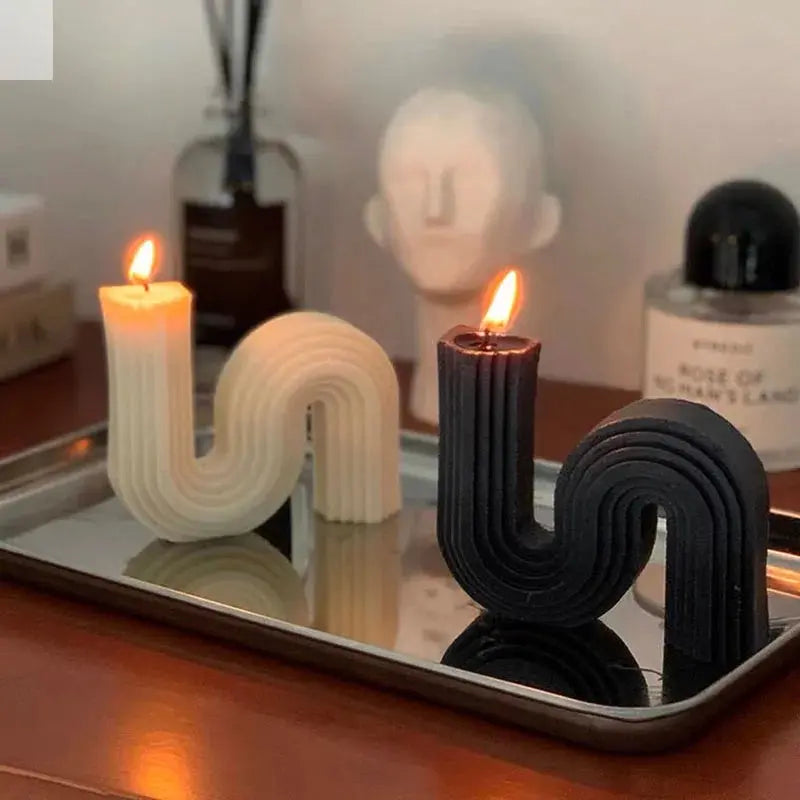 Wave Shaped Decorative Soy Candles Allen Cozy Haven Store