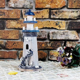 "10.25” Wooden Lighthouse Ornament - Nautical Tabletop Decoration for Coastal and Beach House Decor"-Allen Cozy Haven Store