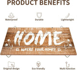 "Wooden Wall Decor- 'Home Is Where Your Honey Is' - Elegant Home Living Room Accent - 11x5x0.2 Inches"-Allen Cozy Haven Store
